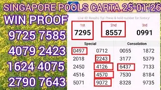 Singapore 4D Chart 25-01-26 Singapore Pools 4D Prediction winning proof inside Malay English Bangla
