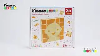 PicassoTiles PicassoToys Mix and Match 25 Piece Magnetic Puzzle Cube Set PMC25