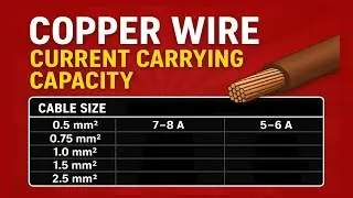 Cable Current Carrying Capacity | Copper Cable Current Capacity | Electrical Cable SizeCalculation 