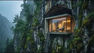 This man Built a SECRET HOUSE inside a CAVE &mdash; Building a house in the forest (ASMR)