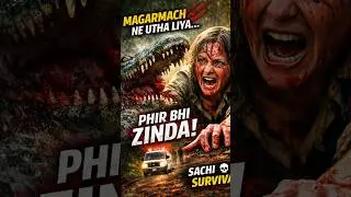 Magarmach Ne Utha Liya&hellip; Phir Bhi Zinda😱🐊| Real Survival Story #shorts #survivalstory #facts #story