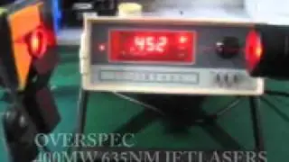 635nm RED LASER PORTABLE POWER METER, JETLASERS 400MW