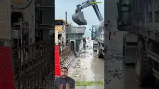 Slipform Paving Machine Building Concrete Barrier in Real Time #shortsfeed #shorts #trending