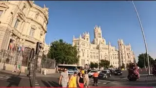 Summer 2025 Spain. Driving through Madrid. Paseo castellana. Travel video 