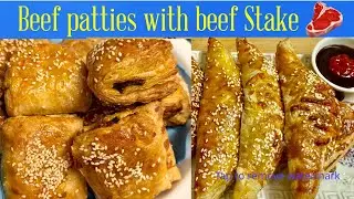 Beef patties with beef Stakes / air fryer easy Recipe/ বিফ পেটিস এয়ার ফ্রাইয়ারে মজার সহজ রেসিপি //