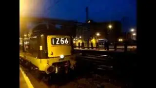 The Class 55 ‘DELTIC’ BR Green No. D9009 'Alycidon' with The Winter Settler departing at Carlisle.