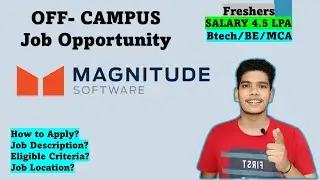 Magnitude Recruitment | Associate Software Engineer | Off Campus IT Jobs| Software Engineering Jobs