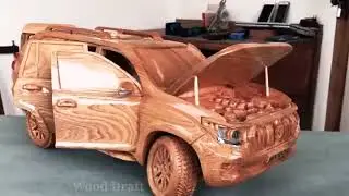 Wood Carving TOYOTA PRADO Land Cruiser 2020 (New Model) Woodworking | wood draft