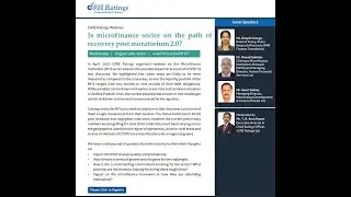 CARE Ratings Webinar- Is microfinance sector on the path of recovery post moratorium - 19-8-2020