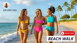Sunny Beach Walk with Relaxing Chill Music