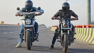 BAJAJ PULSAR NS400Z UG VS ROYAL ENFIELD GUERRILLA 450 || DRAG RACE || Kuldeep Baghel 