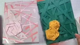 Using SCRAP paper STRIPS to make CARDS inspired by Oscar de la Renta #upcycling  #artfulstampin