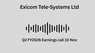 Exicom Tele Systems Ltd Q2 FY 2026 Earnings Conference Call
