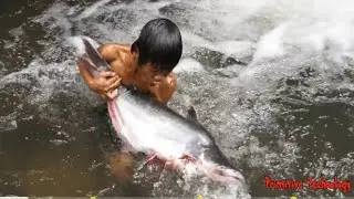 Primitive technology -Eating delicious-Smart boys catch and cooking big fish