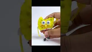 DIY SpongeBob&hellip; Made From a Real Sponge 🧽😂 #DIY #SpongeBobDIY #CraftTutorials