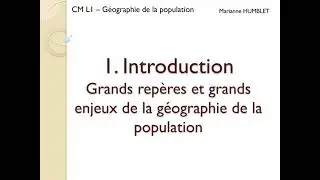 Géographie de la population - CM1 (Introduction) - Partie 1