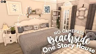 [ bloxburg ] 🌞 no gamepass big one story beachside house ꒰ interior build & tour ꒱