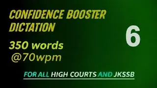 Confidence Booster Dictation || JKSSB oriented || 70 WPM || Jr. Scale Stenographer #sscsteno 