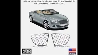 Chrome Bumper Lower Outer Mesh Grille Fit Bentley Continental Gt Gtc 12-15 6.0L