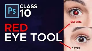 How to use Red eye tool in Adobe Photoshop - Removing Red Eyes - Photoshop Complete Course Tutorial