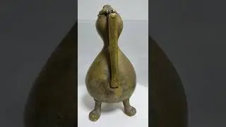 Antique Holy Water Ewer Pitcher Aquamanile Brass Bronze with Horned Demon Head