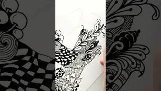 very easy zentangle art | tangle and doodles | #shorts