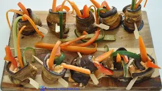 Eggplant Rolls with Spicy Feta and Pepper Dip aka Tyrokafteri - &Rho;&omicron;&lambda;ά &Mu;&epsilon;&lambda;&iota;&tau;&zeta;ά&nu;&alpha;&sigmaf; &mu;&epsilon; &Tau;&upsilon;&rho;&omicron;&kappa;&alpha;&upsilon;&tau;&epsilon;&rho;ή