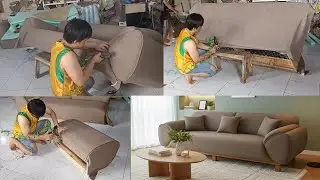 Making a three-seater sofa | latest model 3-seater sofa | upholstery process