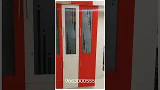 Red and white color modular kitchen,Upvc modular kitchen Tiruppur,low budget upvc interiors Tiruppur