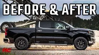 2019 Chevrolet Silverado Z71 2 inch Leveling Kit Before & After