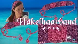 #141 Haarband Uni Fuchsia Oleander granny h&auml;keln / Kathrinchen Kirschbl&uuml;te / Unikathies Bobbel