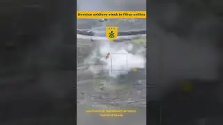 Russian soldiers stuck in fiber cable during battle