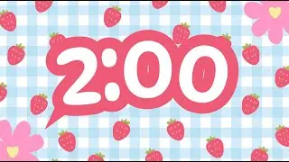 🍓 Sweet Strawberry Countdown 2 Minute Timer | Cute & Aesthetic Checkered Background 🎀