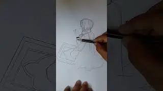 Muslim girl praying namaz #shorts #viral #islamic #sketch