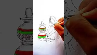How to draw village women drawing 💯#drawing#easydrawing...
