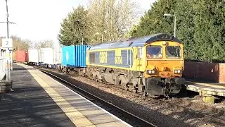 66704 Colchester power signal box with 32 mixed containers 13:57 running 9 early Lea Road 22/1/2024