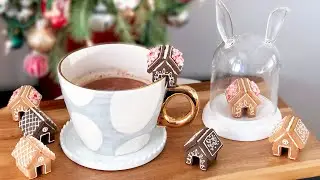 Mini Gingerbread House | 세상에서 제일 귀여운 과자집 진저브레드 하우스 만들기 | Mug Toppers | How to | 미니 쿠키하우스