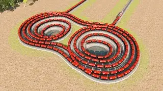 Two Underground Spiral Railway Tracks🚇Train U-Turns In and Out of Earth⚠️Trainz Simulator 2019