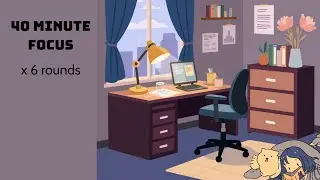 40×6 Pomodoro Study Session | 10-Min Breaks | Piano Music | Cozy Study Room