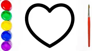 Easy drawing for kids Heart. Coloring and drawing for toddlers 