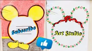 Ribbon draw | Border Design on Paper | Front Page/Project Border Design | Mini/Mickey border design