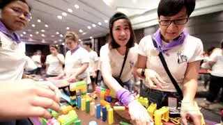 The chain reaction domino effect challenge team building activities Thailand