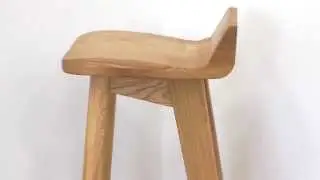 Wave Solid American Oak Bar Stool