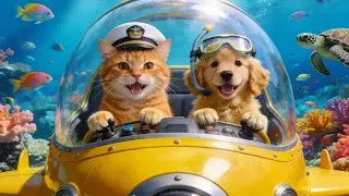 Amazing Cat & Puppy Vehicle Adventures. Submarine & Space Rocket Mission! 🚀⚓
