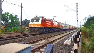 Fortune Howrah Wap-5 Hauling Fast & Furious Intercity Express Dust Strom Moving On Rail Gate