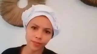 shower cap simple/hanya menggunakan kaos/shower cap mandi