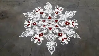 Double stroke rangoli designs/Friday rangoli designs