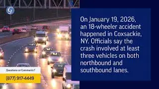 Two Injured in 18-Wheeler Accident on NY Thruway in Coxsackie, NY