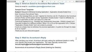 Accenture Application Already Exists Error | How to Fix It | Accenture Job Application 2026