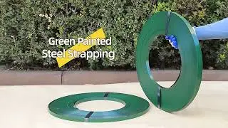 Green Painted steel strapping
